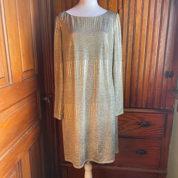Metallic Gold Lined Formal Dress from Jessica Howard - Picture 1 of 9